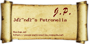 Jónás Petronella névjegykártya