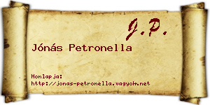 Jónás Petronella névjegykártya