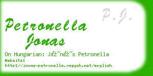petronella jonas business card