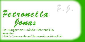 petronella jonas business card
